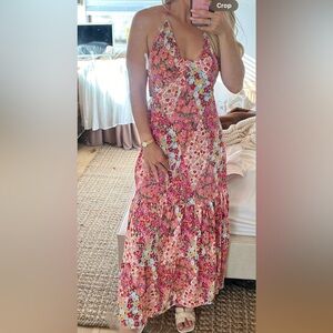 Pink maxi dress floral